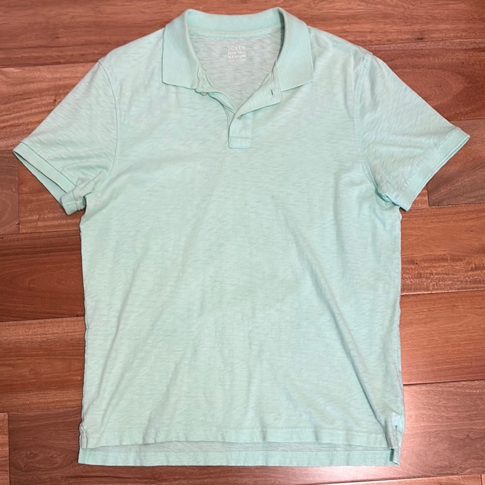 J. Crew Green Polo Shirt Lightweight Casual